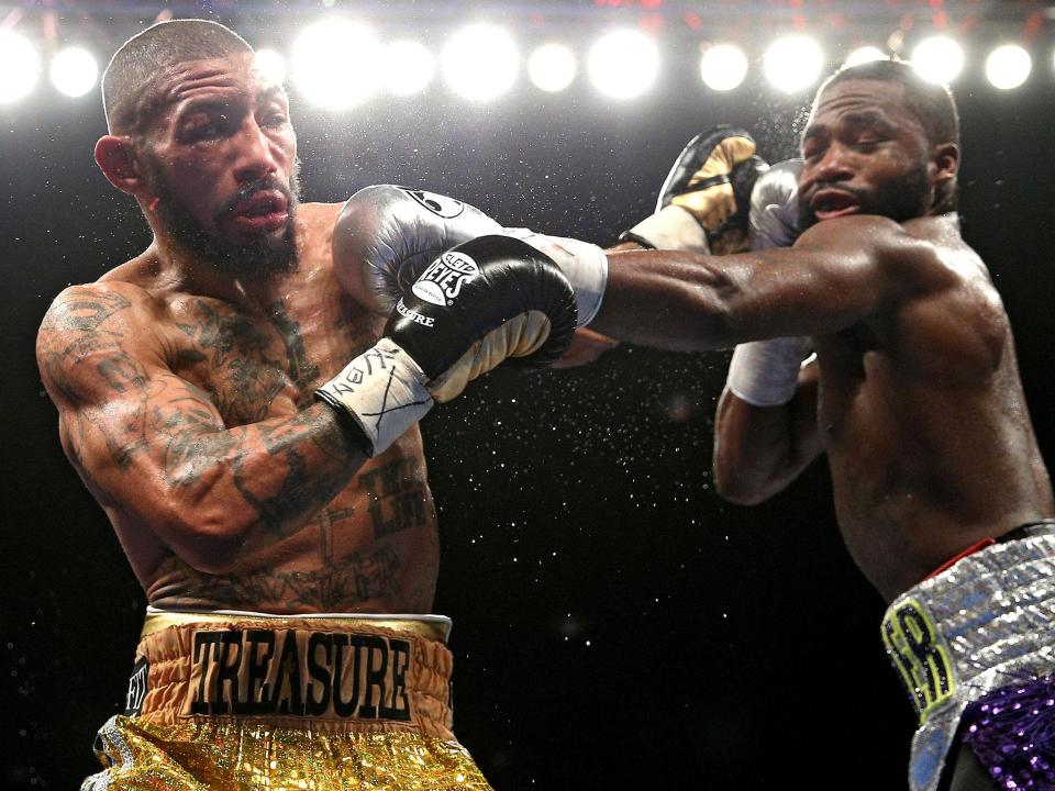Adrien Broner in the ring against Ashley Theophane (Getty)