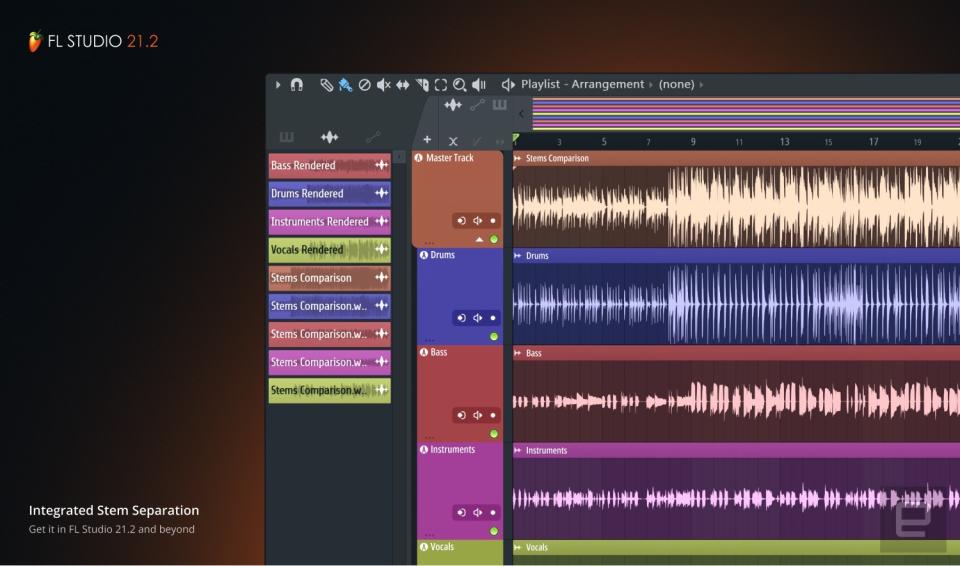 FL Studio 21.2 stem separation.