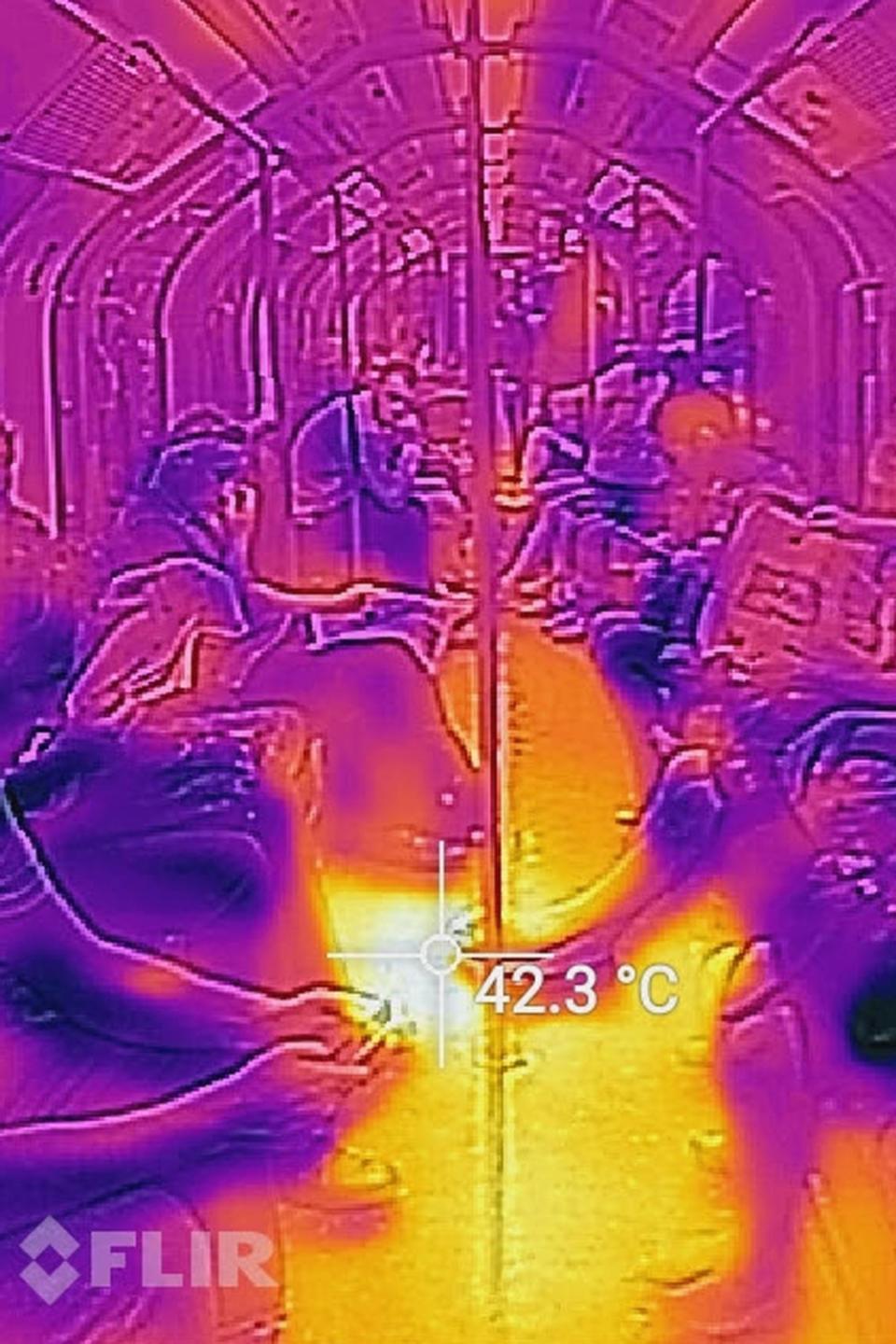 The thermal images captured sweltering Tube heat (Charlie Henderson)