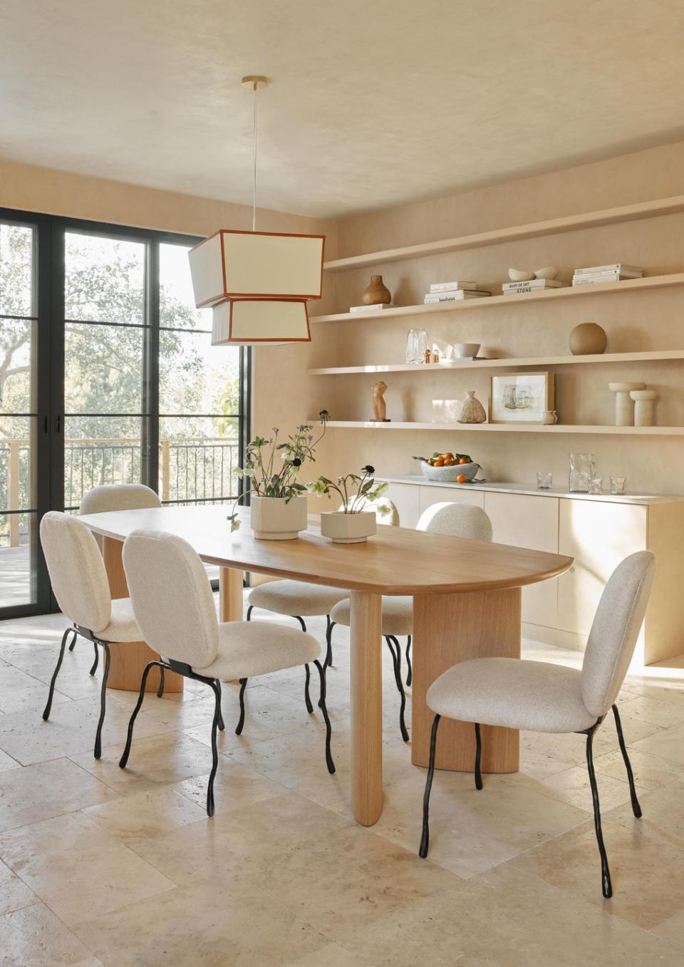 a dining room with chairs