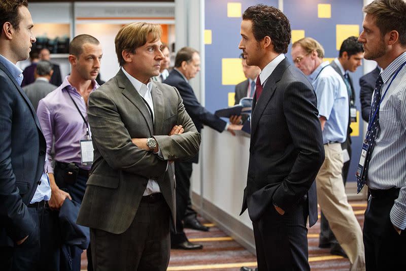 Exclusive: Steve Carell (L) and Ryan Gosling (R) in 'The Big Short'. Photo: Paramount Pictures