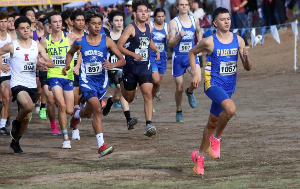 Parlier High senior Ivan Torres won the Division IV title in 15:53.23 at the CIF Central Section cross country championships at Woodward Park on Nov. 16, 2023.