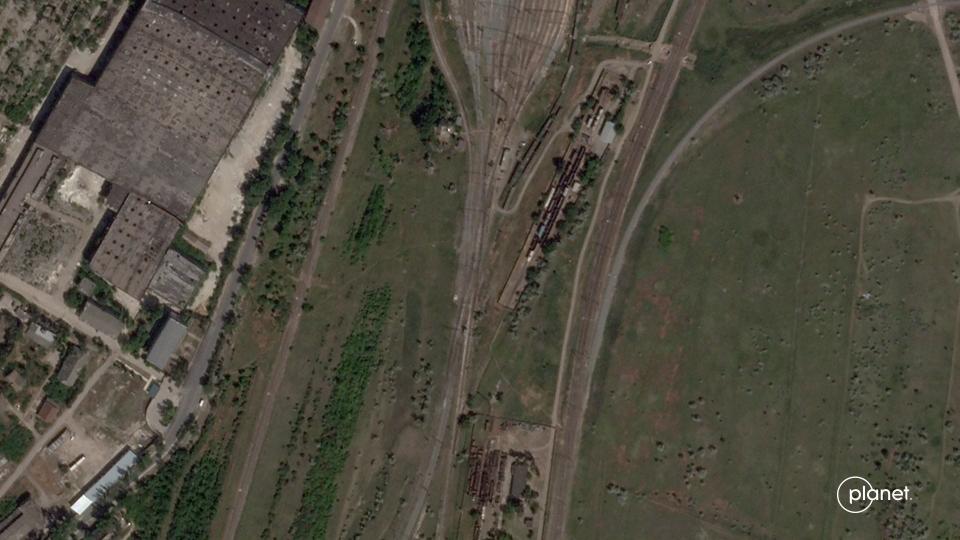 Satellite imagery before strike damage on Dzhankoy in Crimea, Ukraine