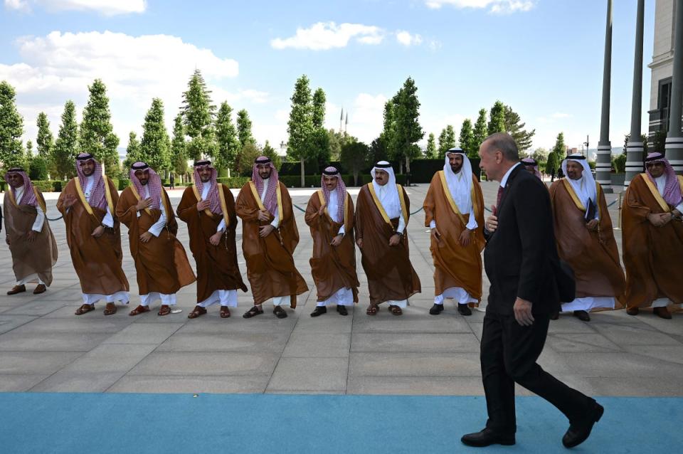 Turkey’s president has extended a warm welcome to the Saudi leadership despite recent tensions (AFP via Getty Images)