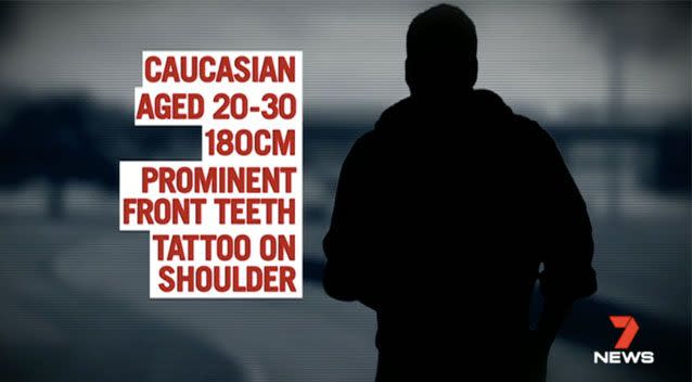 The man's stand out features include a tattoo on his arm and prominent teeth. Source: 7 News