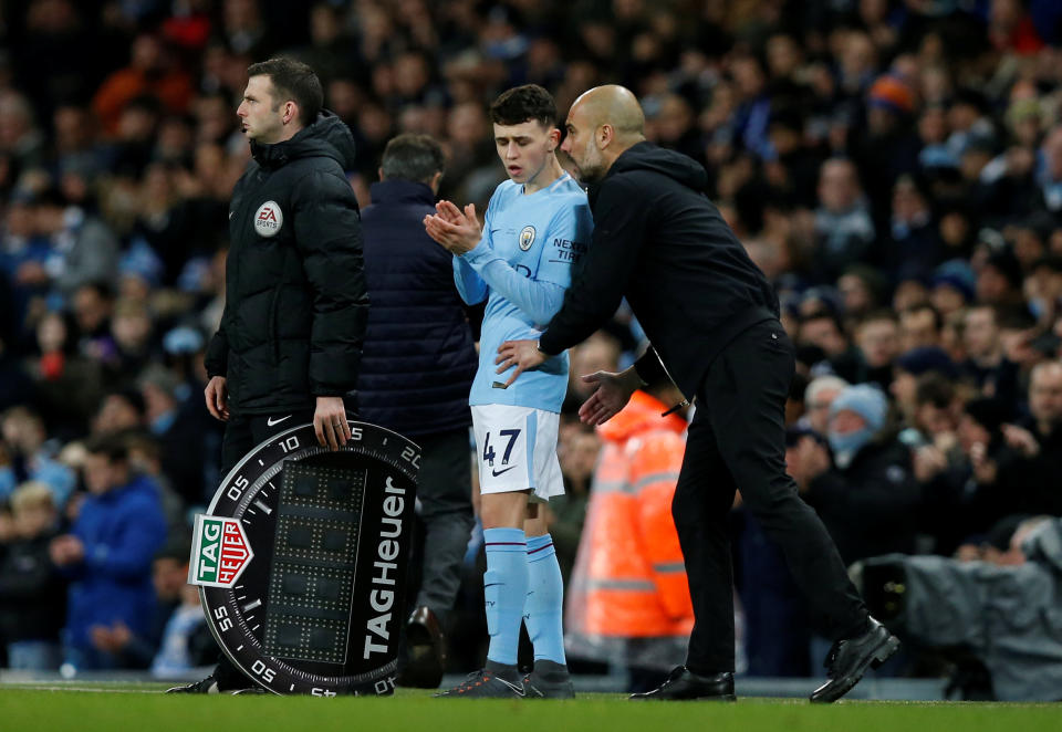 Young blood: Manchester City manager Pep Guardiola says young players like Phil Foden have a big future