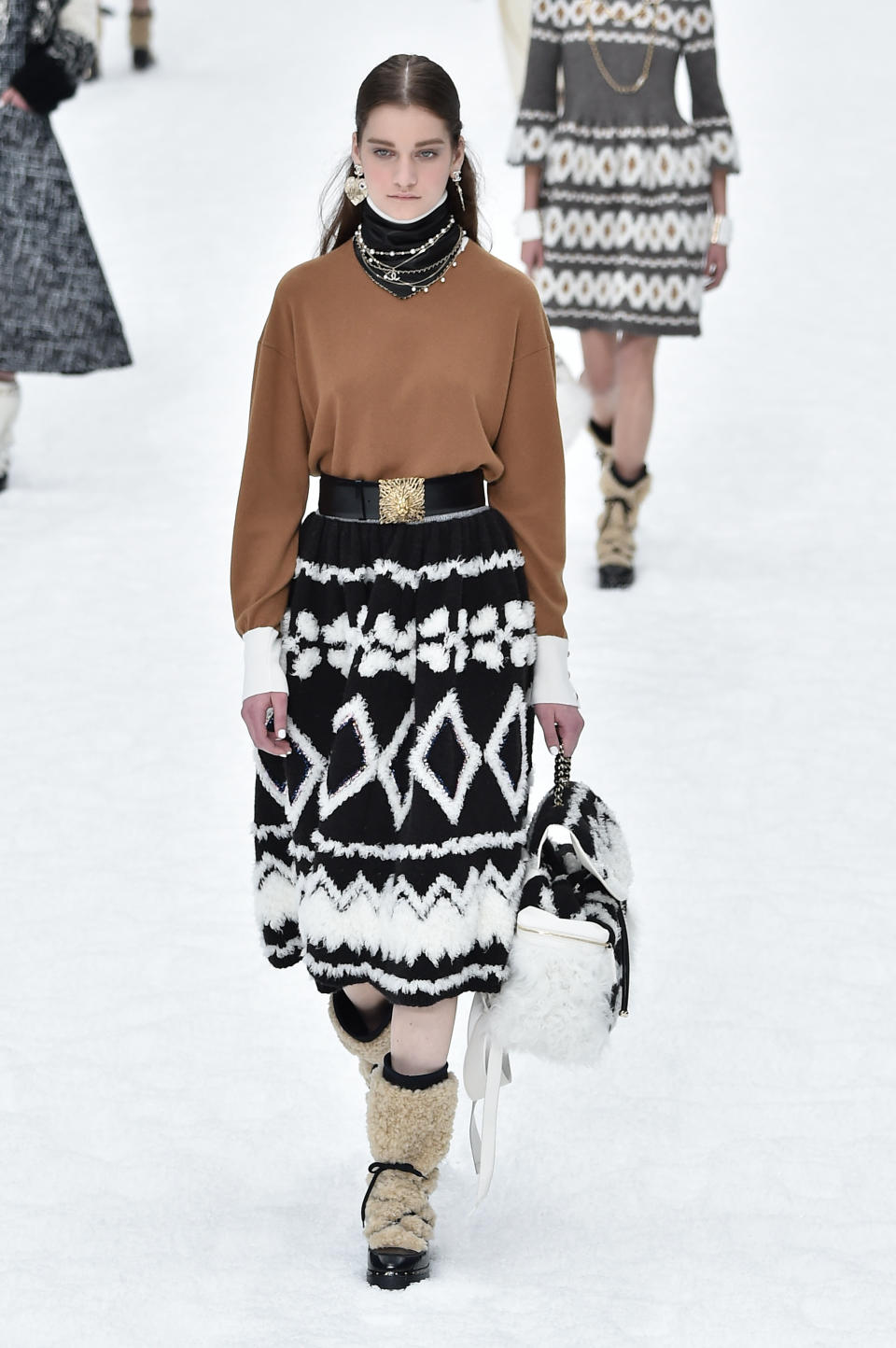 PARIS, FRANCE - MARCH 05: Alina Bolotina walks the runway during the Chanel show as part of the Paris Fashion Week Womenswear Fall/Winter 2019/2020 on March 05, 2019 in Paris, France. (Photo by Peter White/Getty Images)