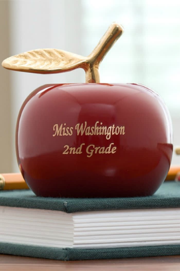 Personalized Apple Brass Teacher Bell