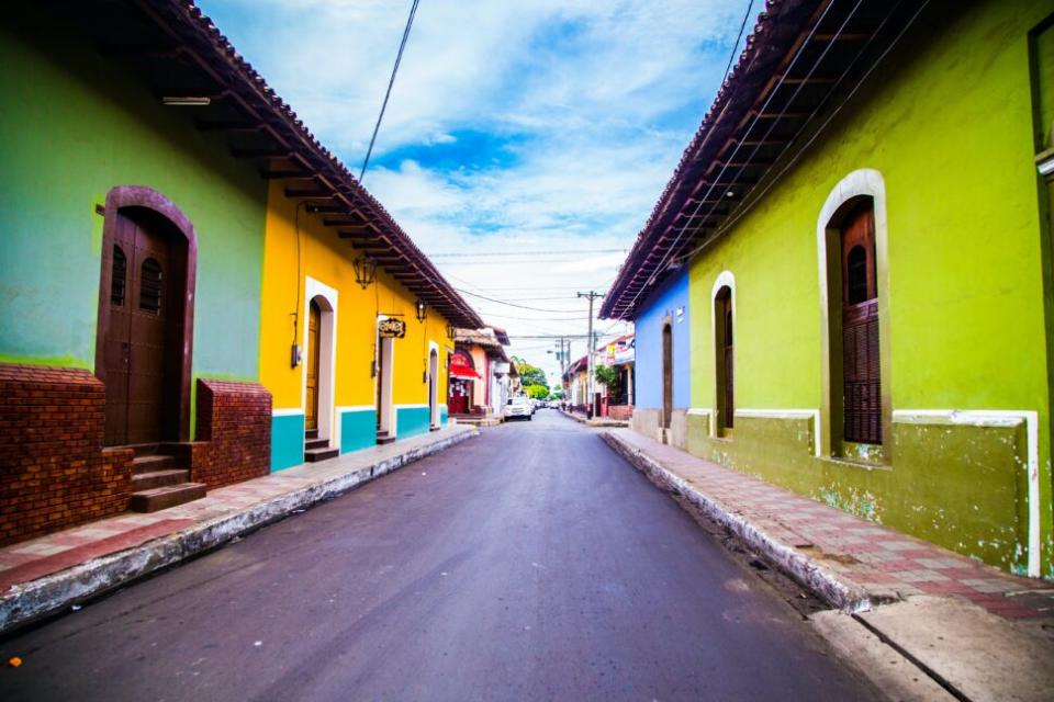 colorful buildings in Leon, Nicaragua