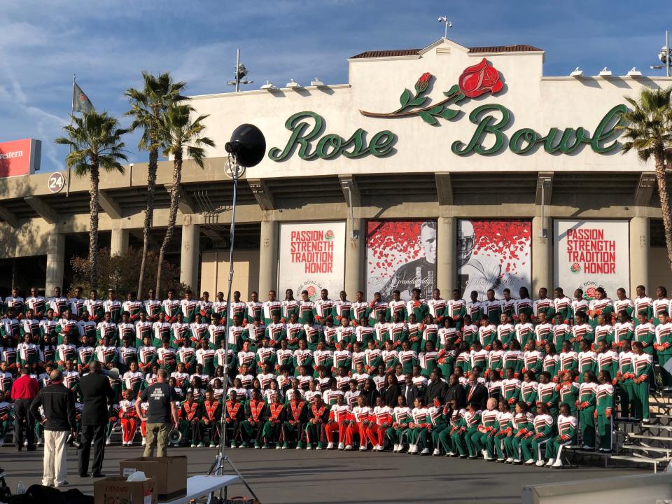 The FAMU Marching 100 performed in the New Year's Tournament of Roses parade in Pasadena.