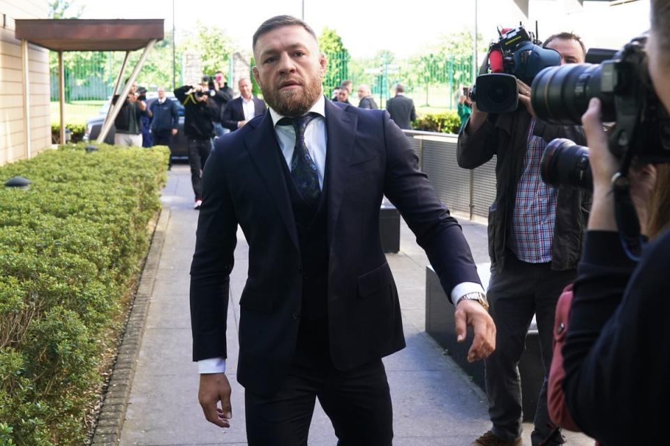 Conor McGregor arriving at Blanchardstown Court, Dublin (Brian Lawless/PA) (PA Wire)