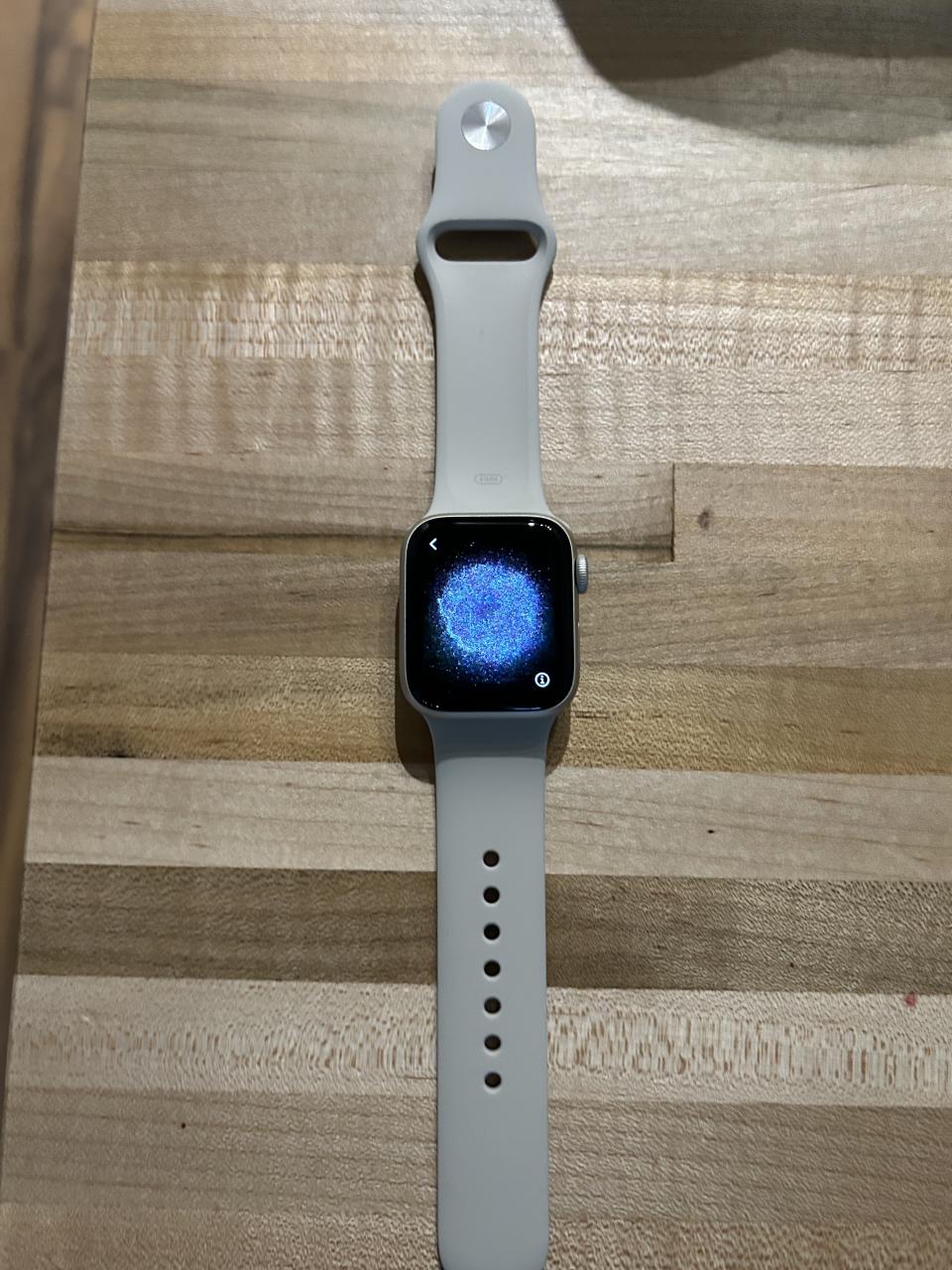 apple watch se in grey with blue and black face