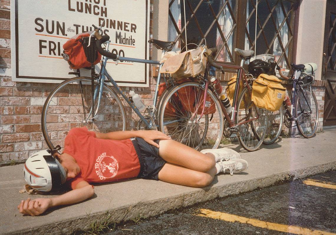 Riders on the 1982 coast to coast bicycle tour, all of them NC teens, had to find sleep wherever it came available. “Shadow of a Wheel” starts Thursday on PBC NC. Rick Foster