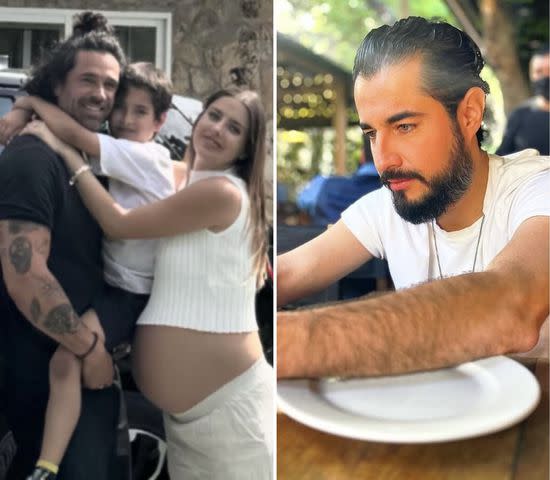 <p>Instagram Matias Novoa; Instagram Josue Alvarado</p> Matias Novoa, Michelle Renaud y su hijo; Josue Alvarado