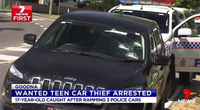 Police have arrested a 17-year-old after a chase through South Brisbane. Source: 7 News