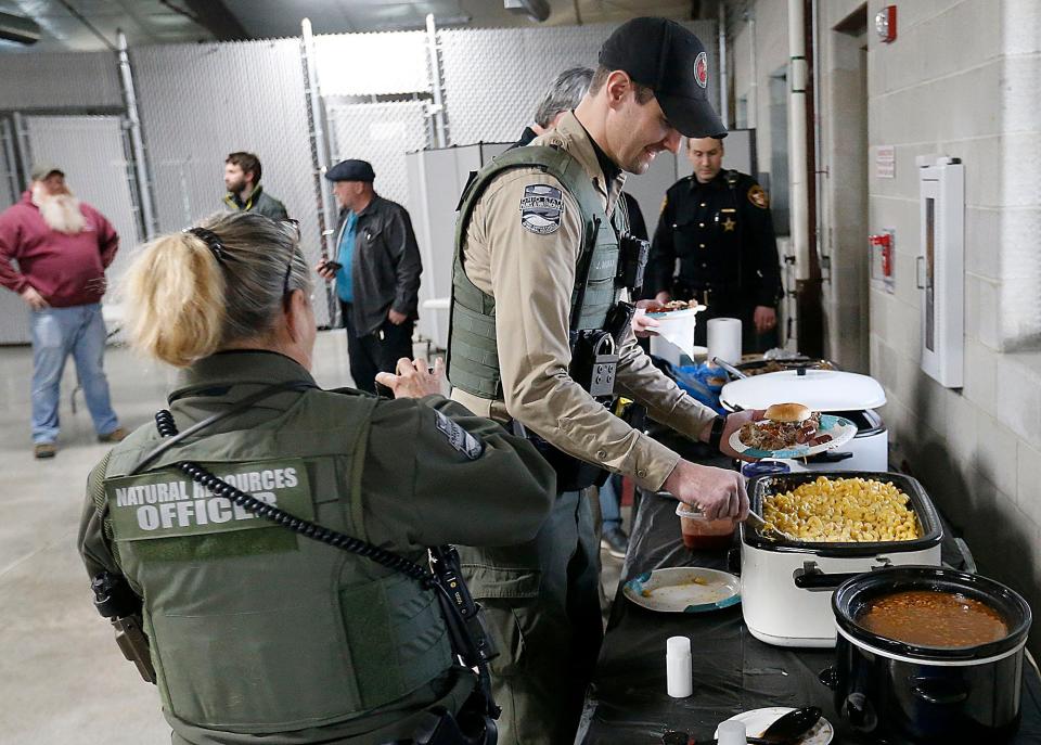 Local law enforcement enjoy a barbecue feast provided by the Ashland County Prosecutor's Office on Law Enforcement Appreciation Day at the Ashland County Sheriff's Office Annex.