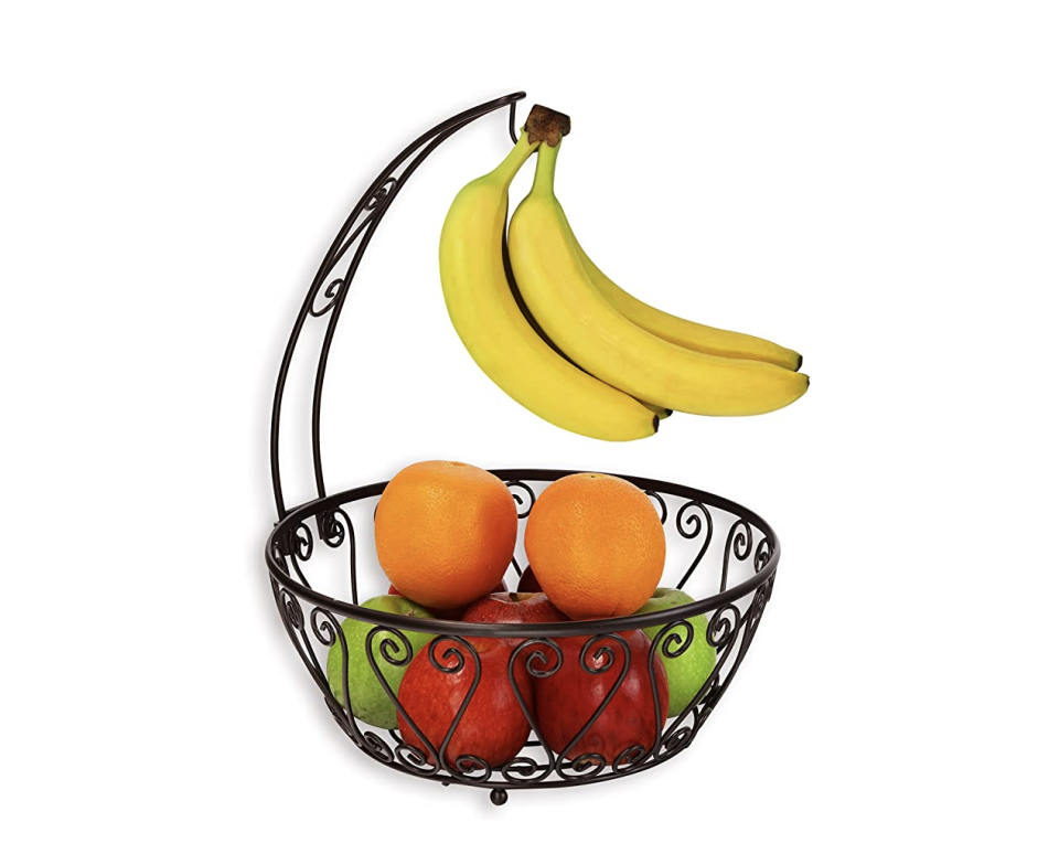 7) Simple Houseware Fruit Basket Bowl with Banana Tree Hanger