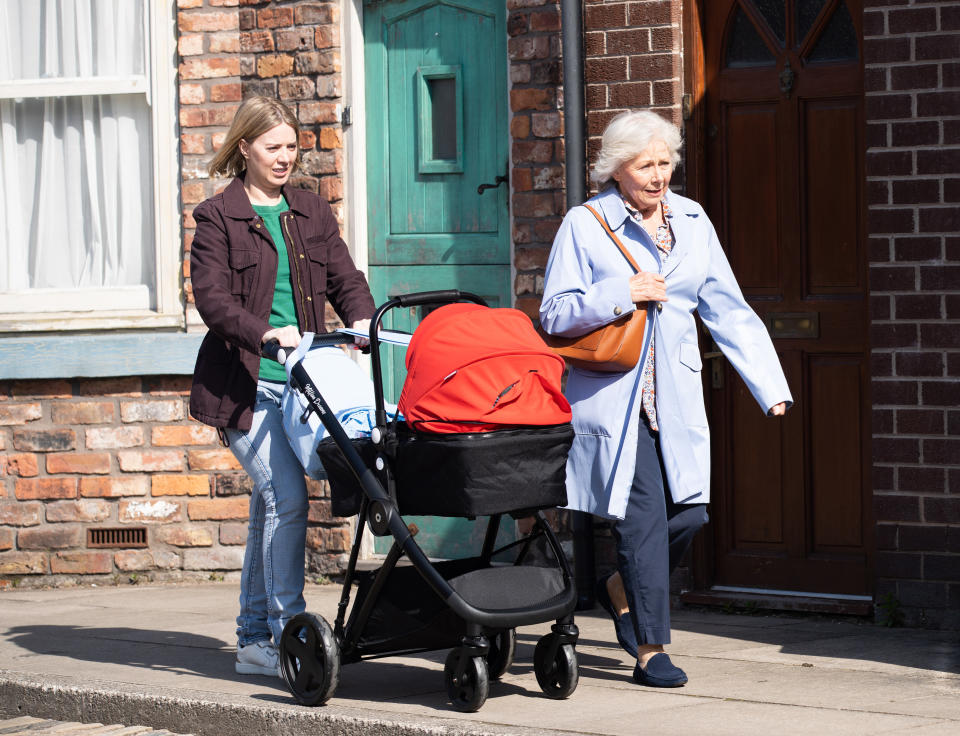 FROM ITV

STRICT EMBARGO - No Use Before Tuesday 14th June 2022

Coronation Street - Ep 1066970

Monday 20th June 2022

When Abi Webster [SALLY CARMAN] suggests sheâ€™d like to take Alfie to see Kevin, Wendy Papadopoulos [ROBERTA KERR] covers her unease. 

Picture contact - David.crook@itv.com

Photographer - Danielle Baguley

This photograph is (C) ITV Plc and can only be reproduced for editorial purposes directly in connection with the programme or event mentioned above, or ITV plc. Once made available by ITV plc Picture Desk, this photograph can be reproduced once only up until the transmission [TX] date and no reproduction fee will be charged. Any subsequent usage may incur a fee. This photograph must not be manipulated [excluding basic cropping] in a manner which alters the visual appearance of the person photographed deemed detrimental or inappropriate by ITV plc Picture Desk. This photograph must not be syndicated to any other company, publication or website, or permanently archived, without the express written permission of ITV Picture Desk. Full Terms and conditions are available on  www.itv.com/presscentre/itvpictures/terms
