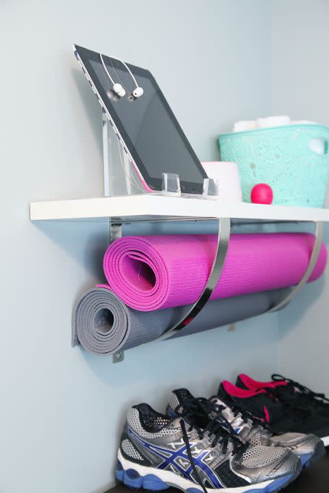 Pop Your Yoga Mat Below a Shelf