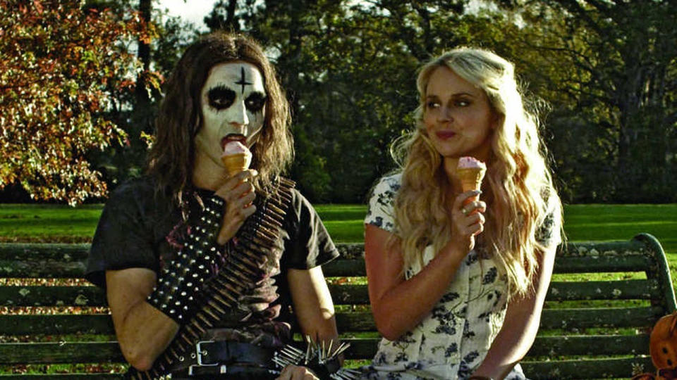 Milo Cawthorne and Kimberley Crossman in Deathgasm