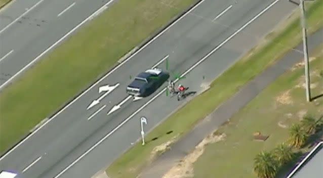 The reckless driver speeding past two cyclists. Source: QPS.
