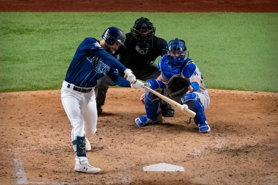 Game 4: Brandon Lowe hits a three-run homer in the sixth.