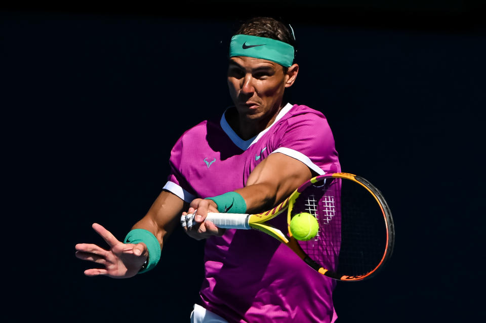 Rafael Nadal, pictured here in action at the Australian Open.