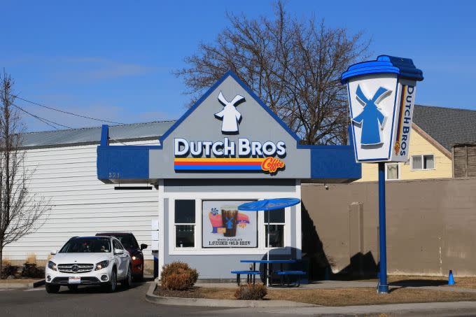 Dutch Brothers drive thru or walk up coffee stand, Moscow, Idaho. headquartered in Grants Pass Oregon and is the largest privately held drive-thru coffee company in the United States. (Photo by: Don and Melinda Crawford/UCG/Universal Images Group via Getty Images)