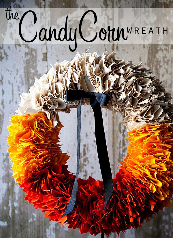 Candy Corn-Inspired Wreath