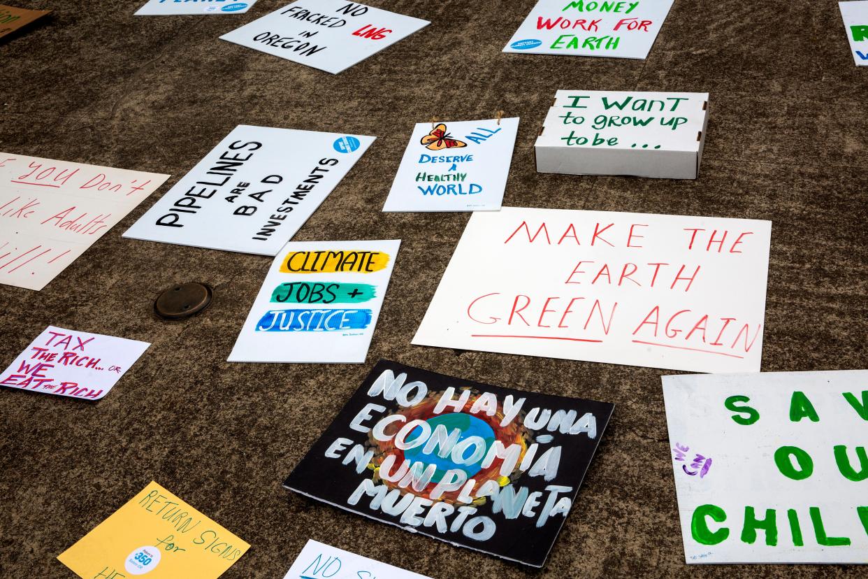 Hundreds of students lobby for action on climate change from local legislatures at Salem’s Global Climate Strike, September 20, 2019, at the Oregon State Capitol in Salem, Oregon. The local strike accompanied others that occured internationally.