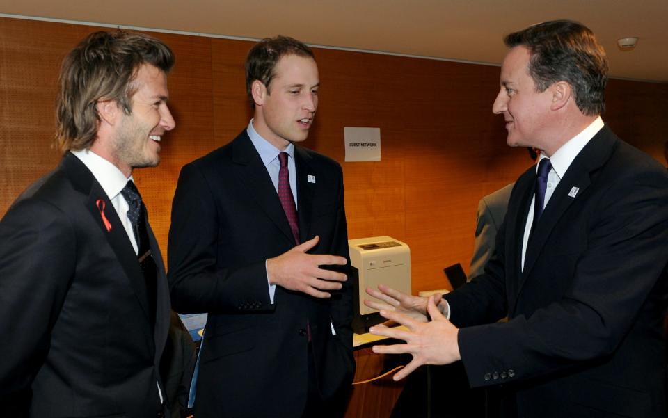 Beckham, Prince William and Cameron  - Credit: Getty Images