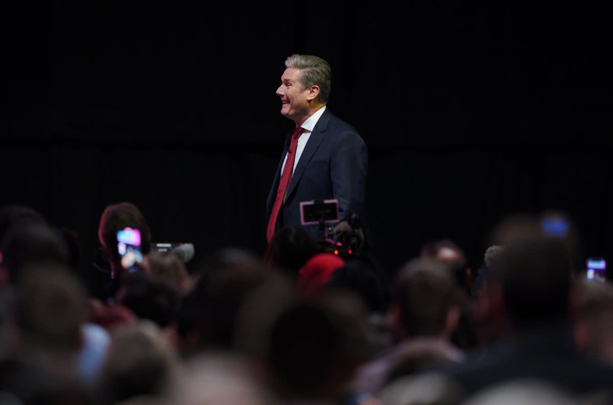 Party leader Sir Keir Starmer arriving to make his keynote address during the Labour Party Conference at the ACC Liverpool (Peter Byrne/PA) (PA Wire)