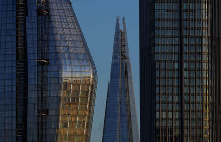 Skyscrapers are seen in the the City of London financial district, Britain, December 8, 2017. REUTERS/Toby Melville