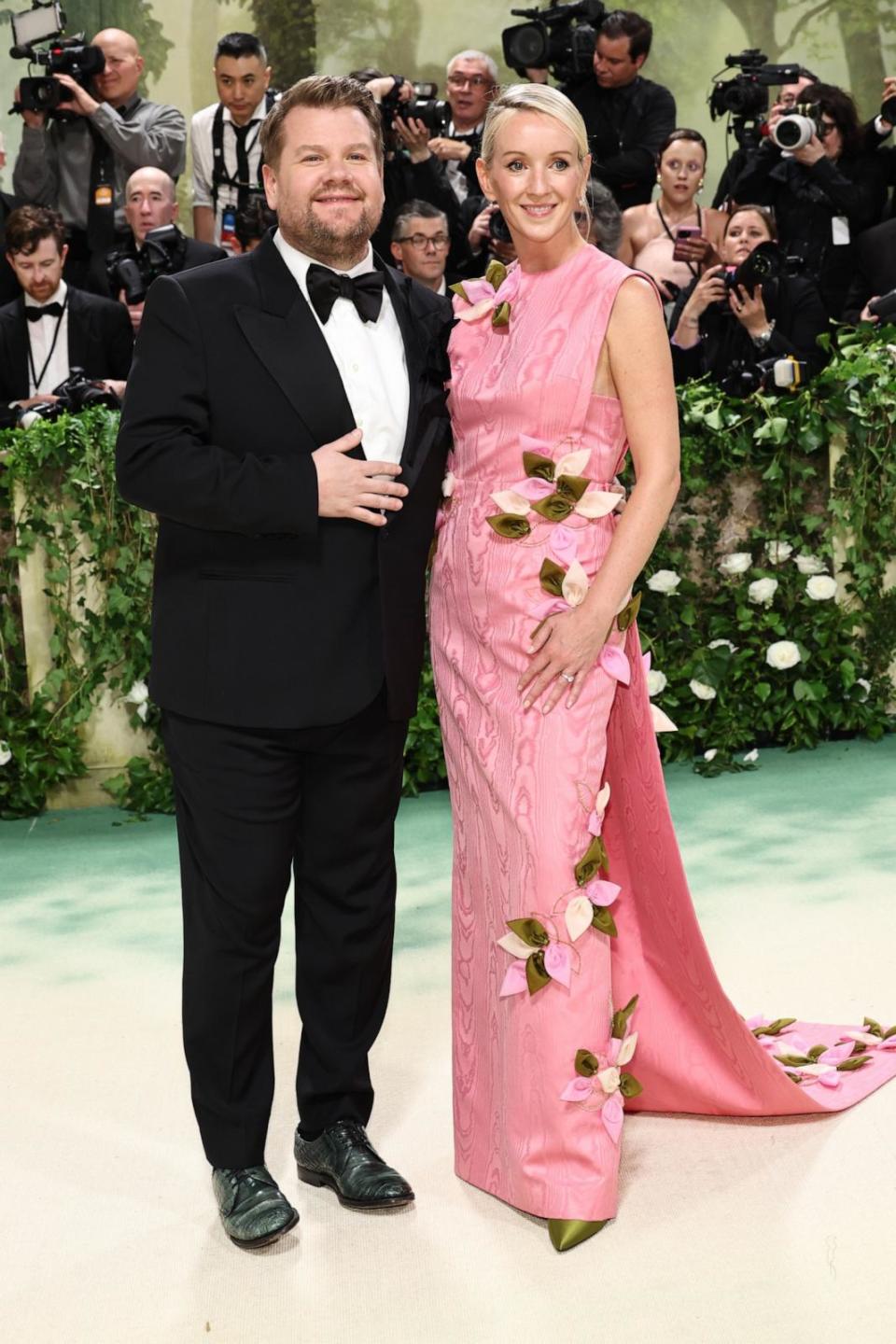 PHOTO: James Corden and Julia Carey attend The 2024 Met Gala Celebrating 'Sleeping Beauties: Reawakening Fashion' at The Metropolitan Museum of Art, May 6, 2024, in New York. (Jamie McCarthy/Getty Images)