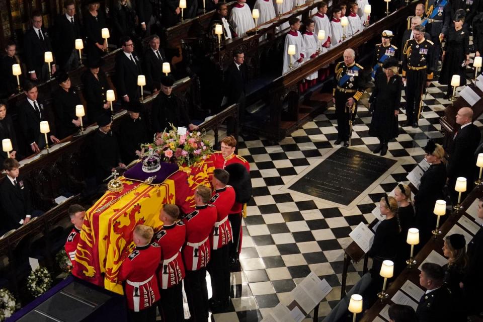 Around 95% of switched-on TVs were tuned to one of the dozens of channels showing the funeral of the Queen on Monday (Victoria Jones/PA) (PA Wire)