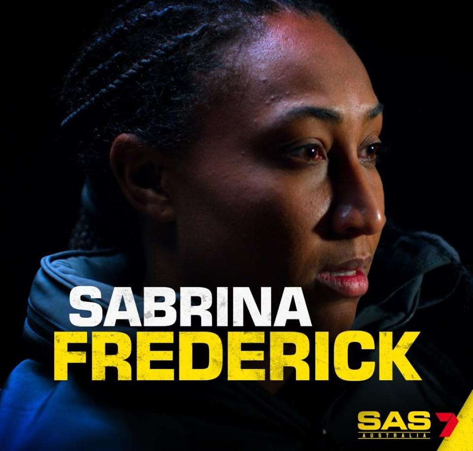 AFLW star Sabrina Frederick on SAS Australia 2020. Photo: Channel 7.