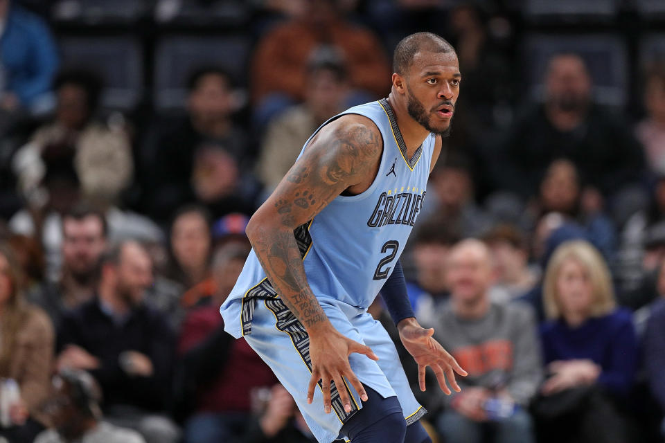 MEMPHIS, TENNESSEE - JANUARY 13: Xavier Tillman #2 of the Memphis Grizzlies looks on during the game against the New York Knicks at FedExForum on January 13, 2024 in Memphis, Tennessee. NOTE TO USER: User expressly acknowledges and agrees that, by downloading and or using this photograph, User is consenting to the terms and conditions of the Getty Images License Agreement. (Photo by Justin Ford/Getty Images)