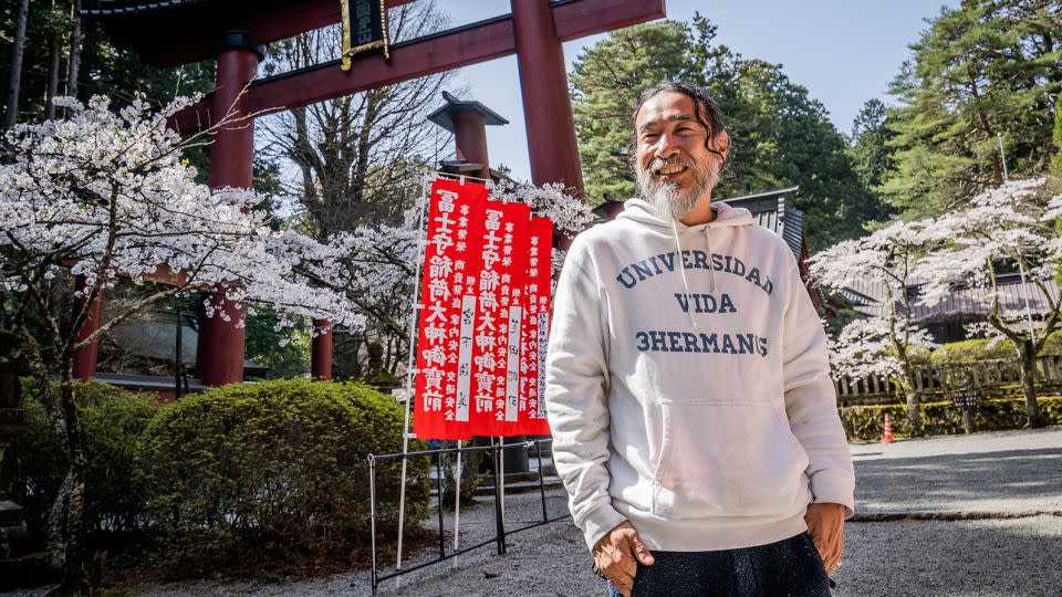 Furuya Yamato visits the Fujiyoshida Sengen Shrine in his hometown, Fujiyoshida. - Joshua Mellin