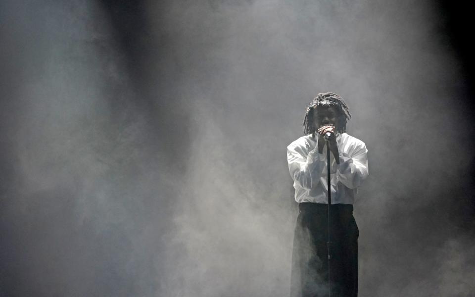 Kendrick Lamar performing on the Pyramid Stage at the Glastonbury Festival at Worthy Farm in Somerset. Picture date: Sunday June 26, 2022. PA Photo. See PA story SHOWBIZ Glastonbury. Photo credit should read: Yui Mok/PA Wire - Yui Mok/PA Wire