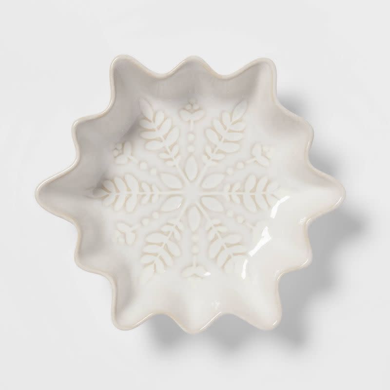 Threshold Stoneware Snowflake Candy Dish