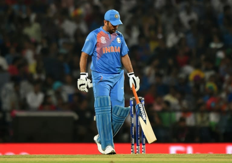 India's captain and batsman Mahendra Singh Dhoni, seen during their World T20 tournament match against New Zealand, at The Vidarbha Cricket Association Stadium in Nagpur, on March 15, 2016