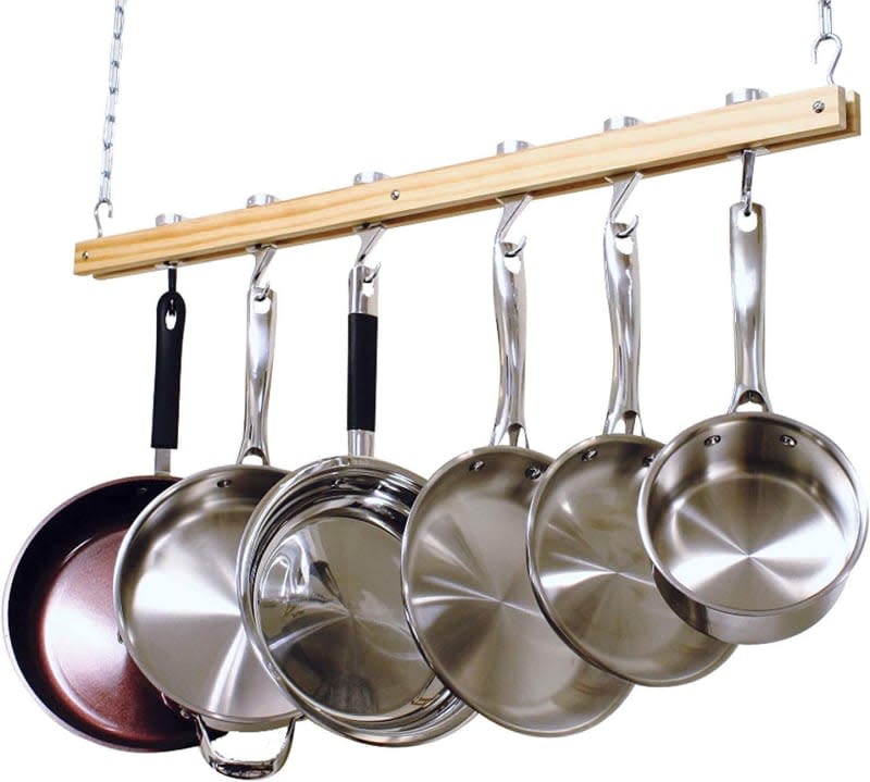 Cooks Standard NC-00269 Standard, Single Bar, 36-Inch Ceiling Mounted Wooden Pot Rack