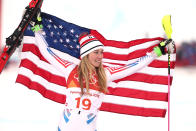 <p>Mikaela Shiffrin of the United States competes during the Ladies’ Alpine Combined on day thirteen of the PyeongChang 2018 Winter Olympic Games at Yongpyong Alpine Centre on February 22, 2018 in Pyeongchang-gun, South Korea. (Photo by Ezra Shaw/Getty Images) </p>