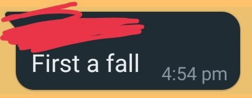 Comment reads, "First a fall"