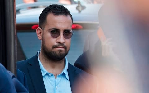 Alexandre Benalla, former Macron security agent, who appeared in court accused of assaulting protestors - Credit: AFP