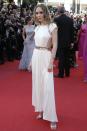 <p>Obviously, Lily-Rose chose to wear Chanel, opting for a white Grecian-style gown.<br><i>[Photo: AP]</i> </p>