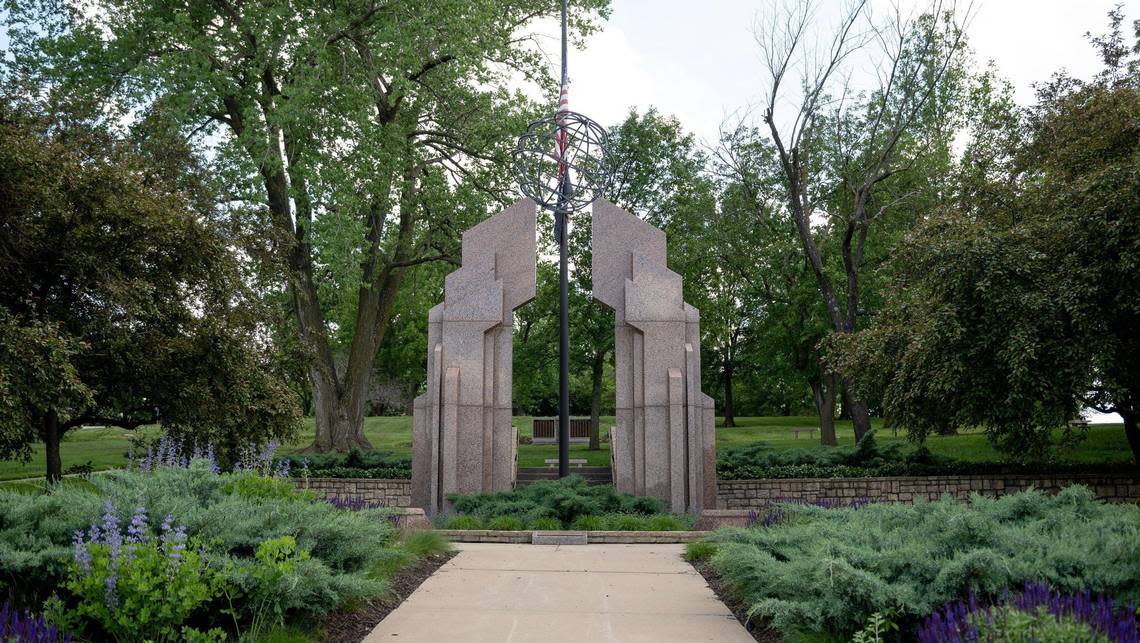 The memorial recognizing the 555 Battalion is part of the Veterans&#x002019; Memorial in Shawnee located at 13605 Johnson Drive.