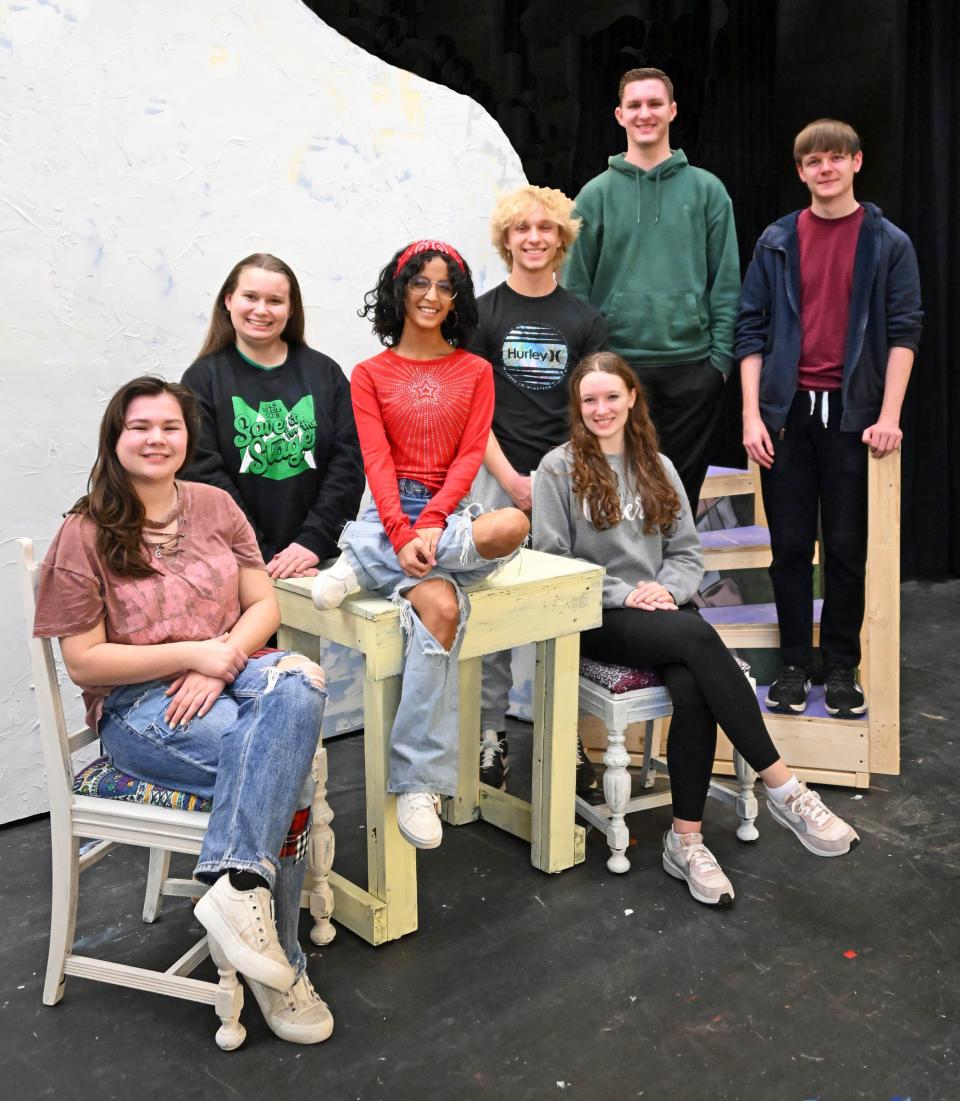 The cast of "Mamma Mia!,: which will be presented at Smithville High School, includes Mayla Peters (as Tanya), Aubrey Evans (Rosie), Janiyah Murillo (Donna), Jack Danko (Sky), Sydnee Piatt (Sophie), Josh Smucker (Sam) and James Pamer (Harry).