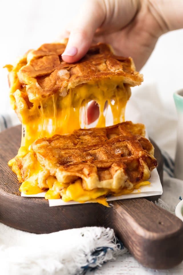 Apple Cheddar Waffle Sandwich