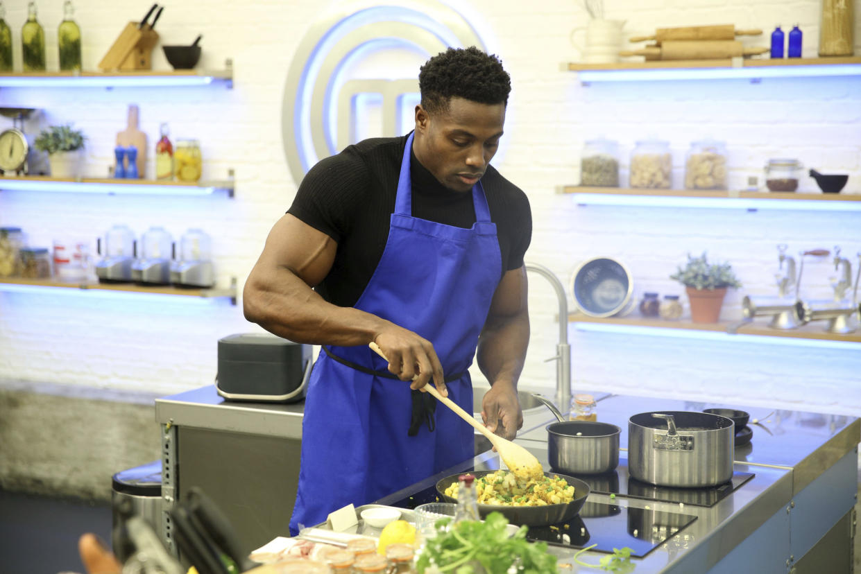 Celebrity MasterChef's Harry Aikines-Aryeetey. (BBC)